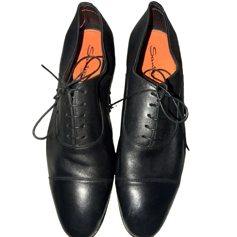 Men’s Santoni Oxford Shoes Dress Black 11.5 (SRE)